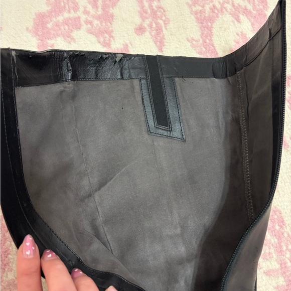 Franco Sarto Black Leather Knee-High Heeled Boots Women’s Size 8 - Picture 8 of 12